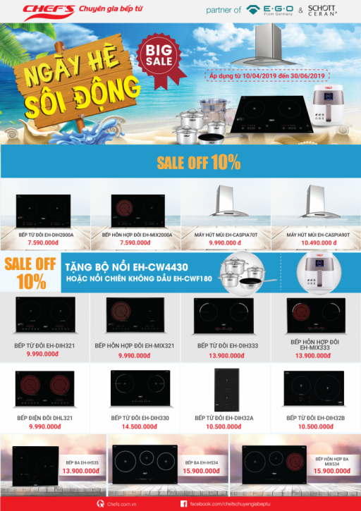 khuyến mãi hè 2019 chefs