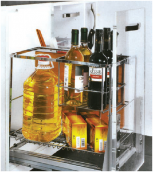 Giá đựng gia vị, chai lọ, dao thớt giảm chấn gắn liền, chất liệu Inox 304 nan dẹt cao cấp BK01.200