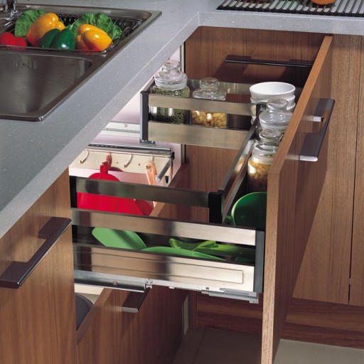 Ngăn kéo dưới chậu rửa chất liệu inox hộp 304 giảm chấn gắn liền EU800A