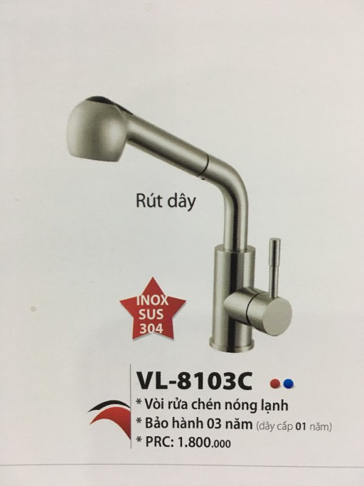 VÒI RỬA CHÉN NÓNG LẠNH VOSLER VL-8103C