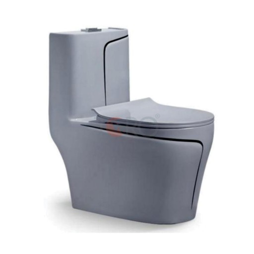 BỒN CẦU 1 KHỐI XÁM VIỀN ĐEN T-8872K