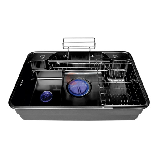 CHẬU RỬA 1 HỐ 304 NANO ĐEN