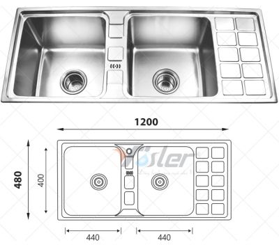 CHẬU RỬA CHÉN VOSLER INOX 304 VL-12048