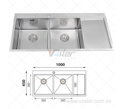 CHẬU RỬA CHÉN VOSLER INOX 304 VL-10045AD