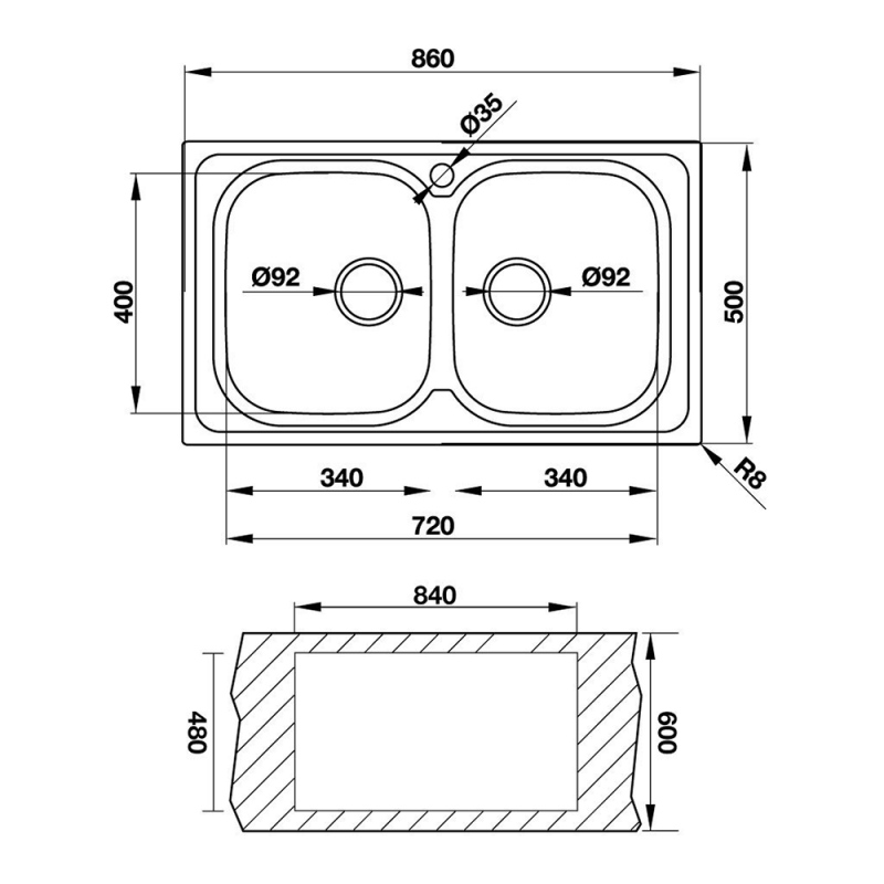 Chậu rửa chén HAFELE HS-S8650 565.86.271