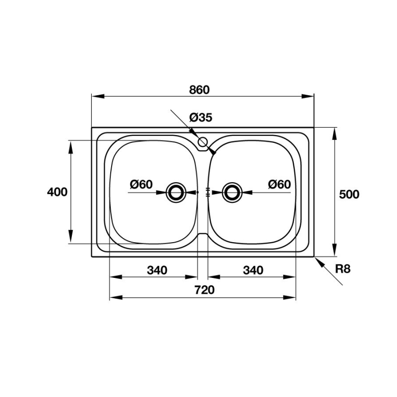 Chậu rửa chén inox Hafele - CLAUDIUS HS-SD7744 565.86.381