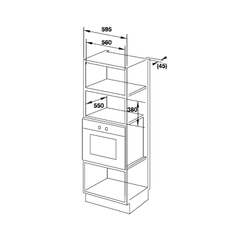 Lò vi sóng kết hợp nướng âm tủ Hafele HM-B38C - 538.01.111