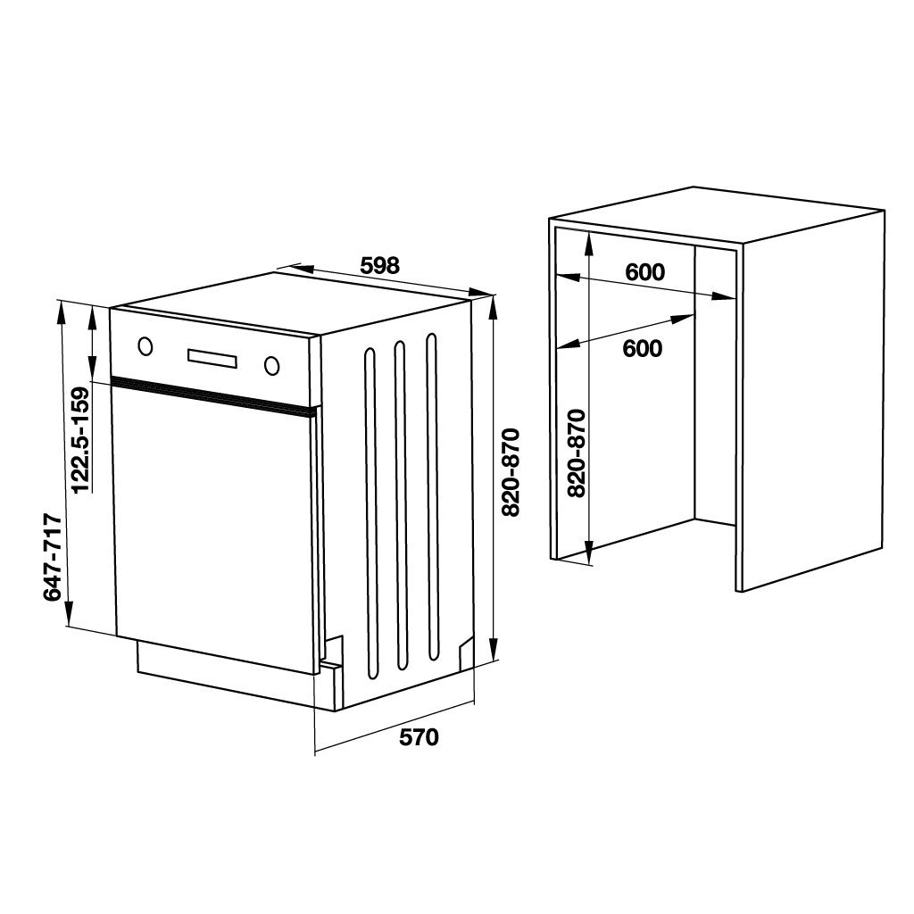 Máy rửa chén ÂM BÁN phần Hafele HDW-HI60C 533.23.210