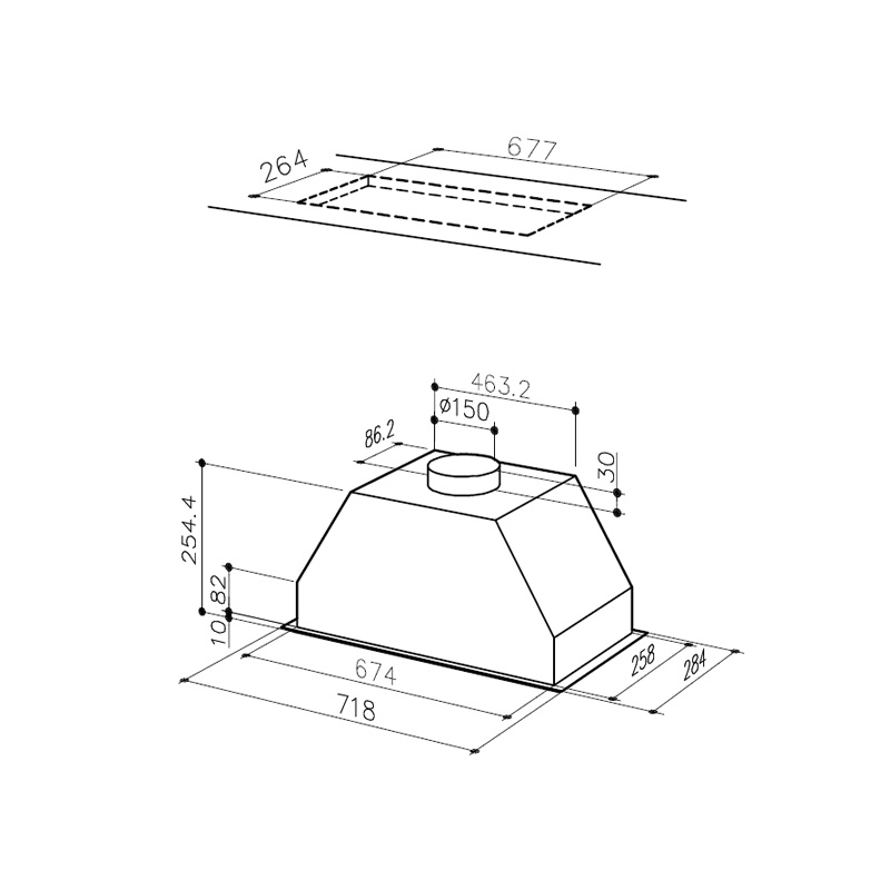 Máy hút mùi âm tủ Hafele HH-BI70A - 538.84.007