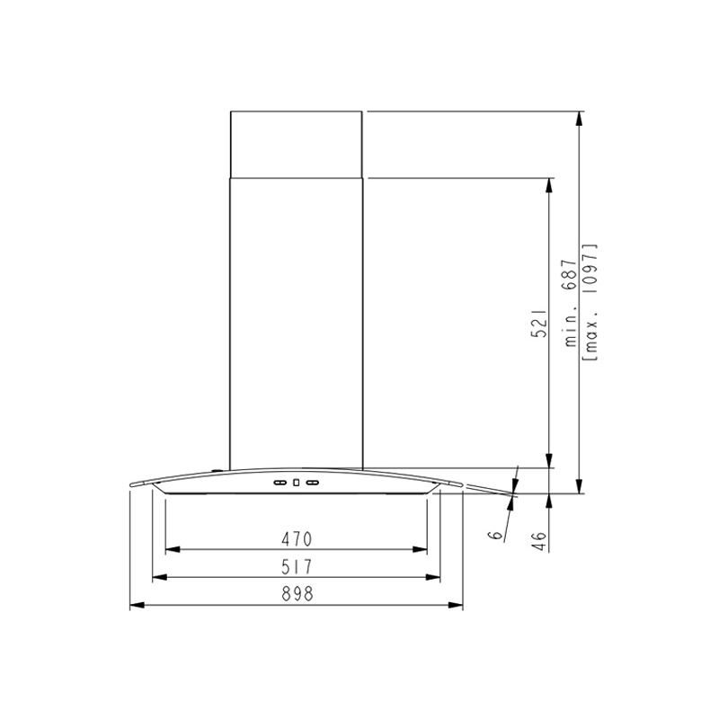 Máy hút mùi gắn tường Hafele HH-WG90B - 539.81.185