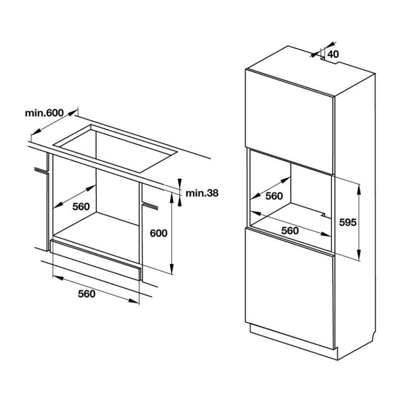 Lò nướng âm tủ Hafele HO-KT60C - 534.05.571