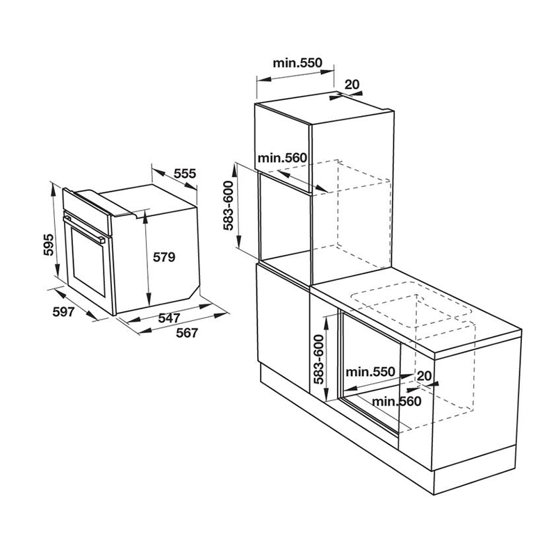 Lò nướng âm tủ Hafele HO-KT60E 535.00.340