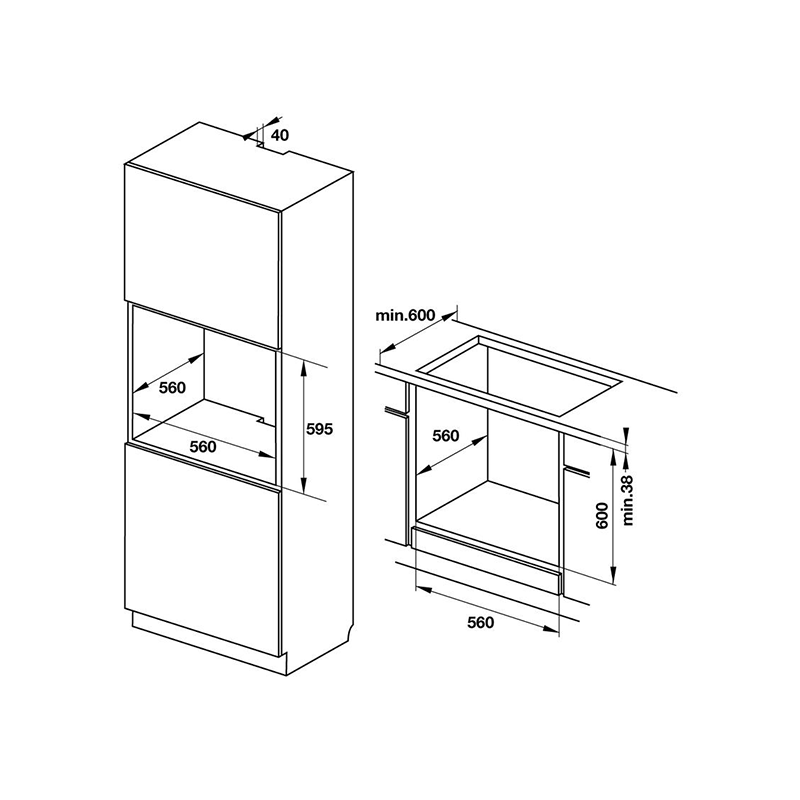 Lò nướng âm tủ Hafele HO-KT60J - 535.62.511