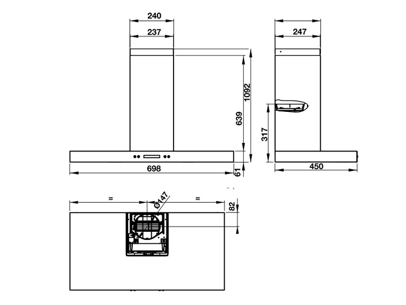 Máy hút mùi gắn tường Hafele HH-WI70C 539.81.158