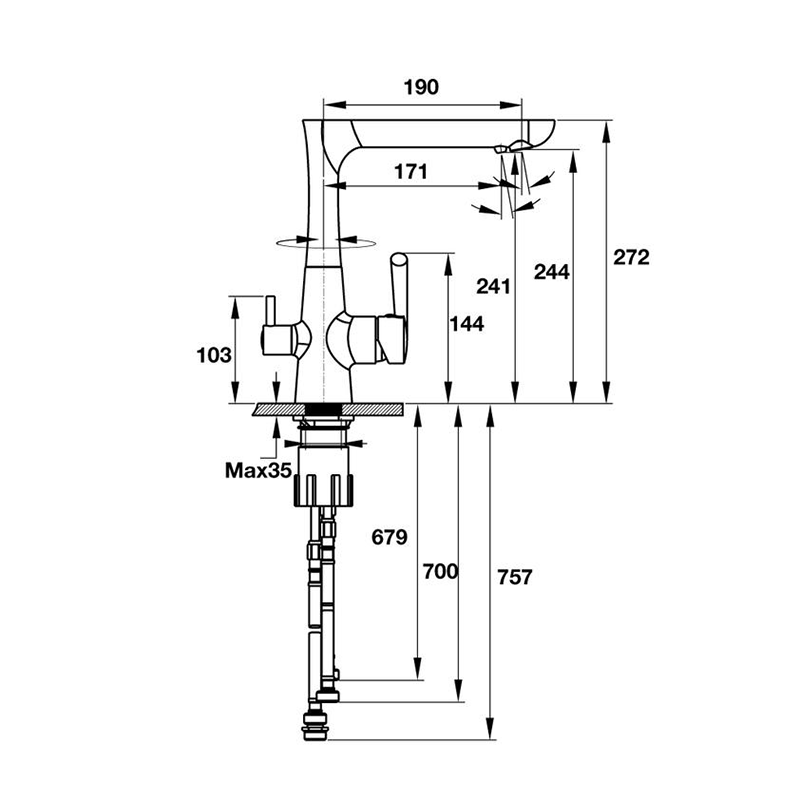 Vòi rửa chén Hafele MARCUS HT-C244