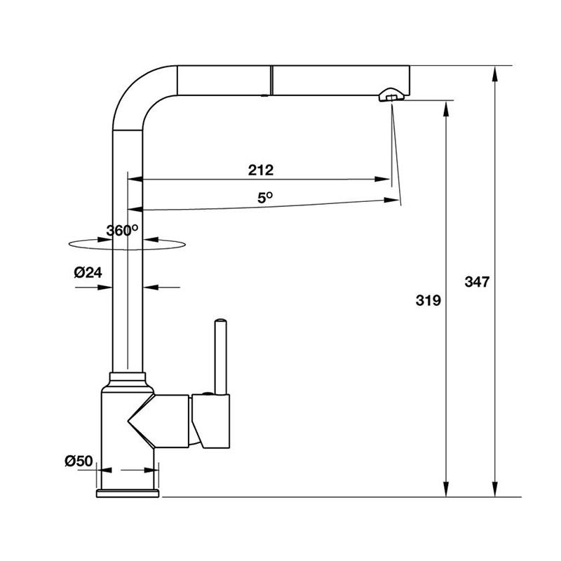 Vòi rửa chén Hafele Titus HT-C319