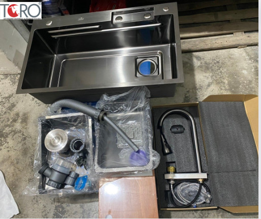 Combo chậu + vòi Nano đen Toro