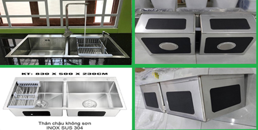 CHẬU INOX 304 KHÔNG SƠN