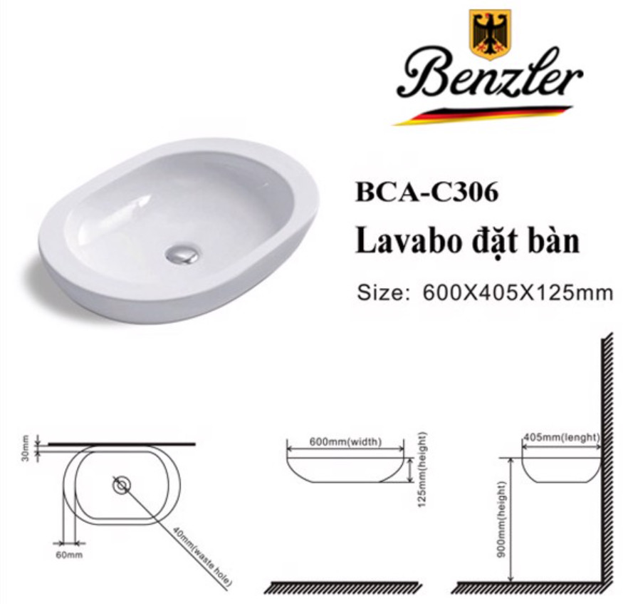 LAVABO ĐẶT BÀN BENZLER BCA-C306