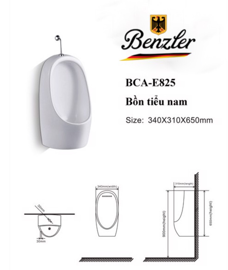 BỒN TIỂU NAM ĐẶT SÀN BENZLER BCA-E825
